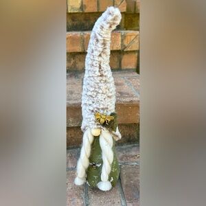 Handcrafted Gnome with Gold Bee Accent